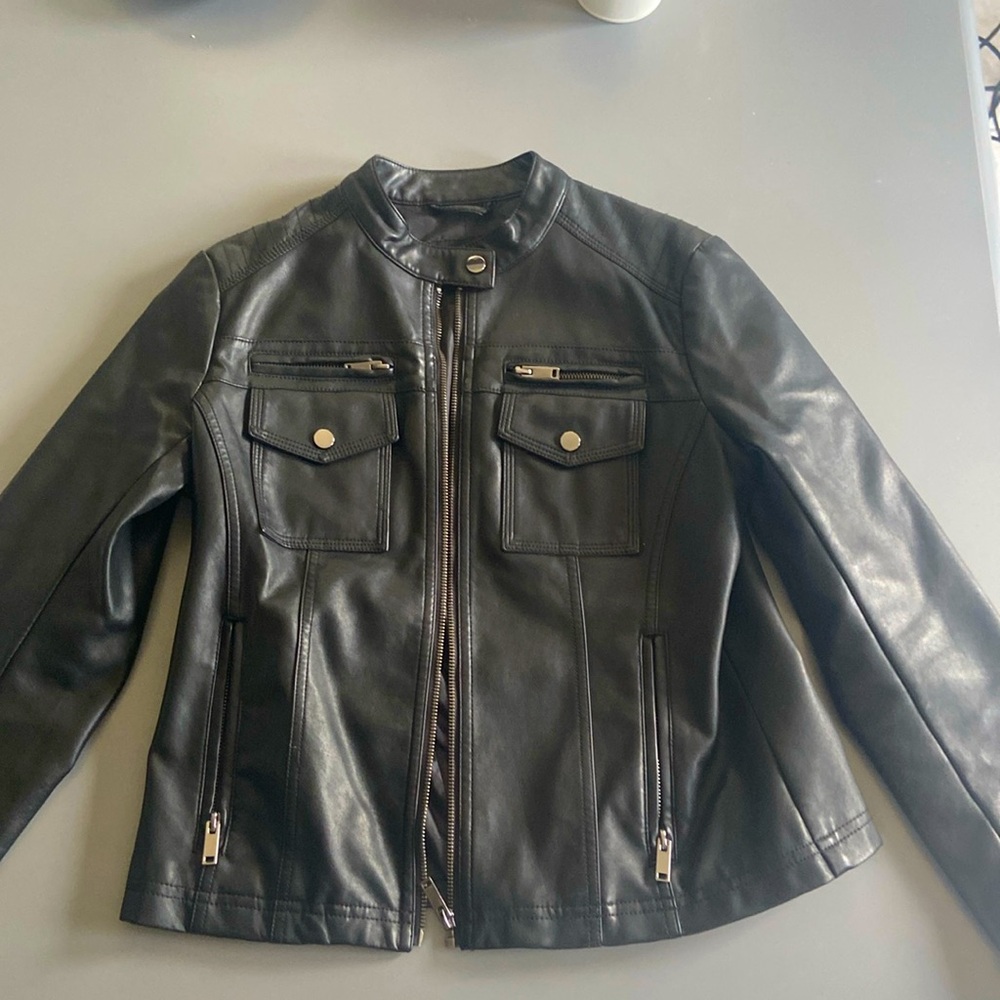 Womens black leather jacket. Size small